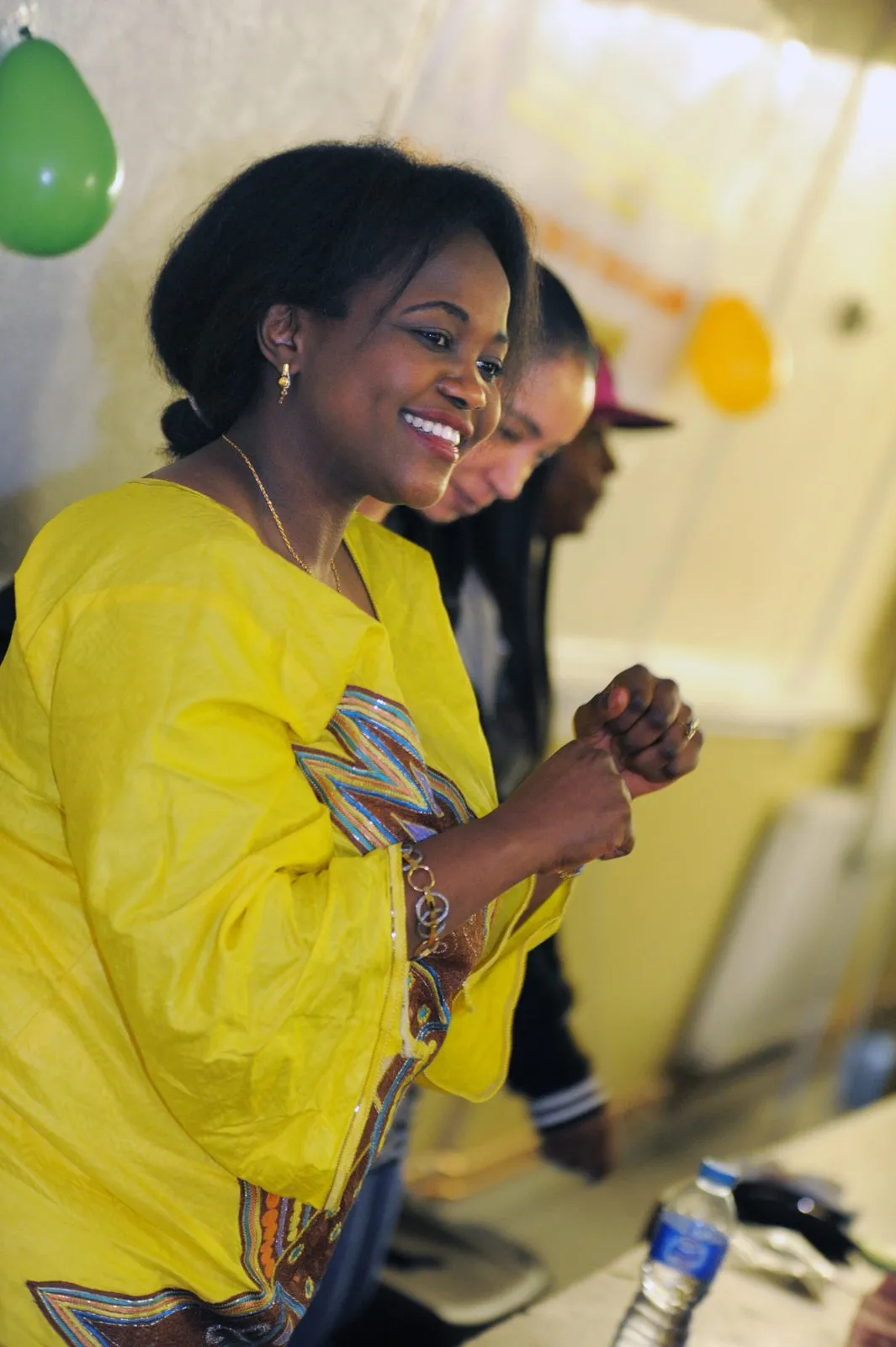 A guest celebrating at the MEG community Christmas party